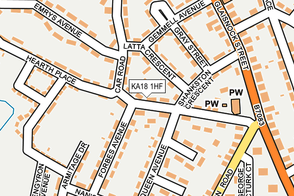 KA18 1HF map - OS OpenMap – Local (Ordnance Survey)