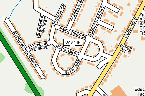 KA18 1HP map - OS OpenMap – Local (Ordnance Survey)