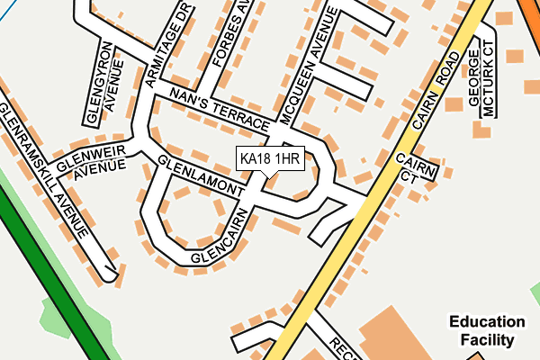 KA18 1HR map - OS OpenMap – Local (Ordnance Survey)