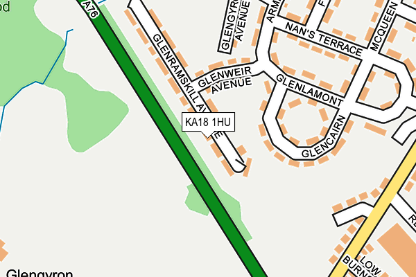 KA18 1HU map - OS OpenMap – Local (Ordnance Survey)