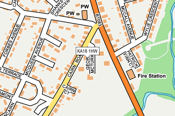 KA18 1HW map - OS OpenMap – Local (Ordnance Survey)
