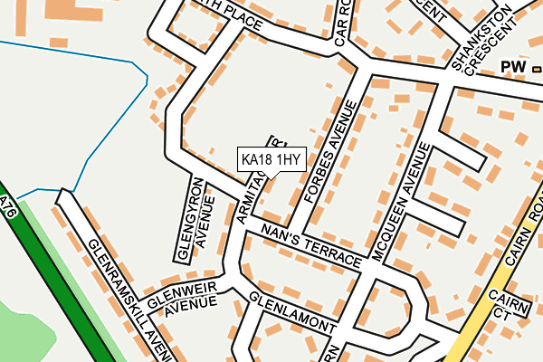 KA18 1HY map - OS OpenMap – Local (Ordnance Survey)