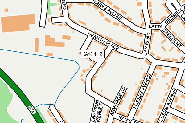 KA18 1HZ map - OS OpenMap – Local (Ordnance Survey)