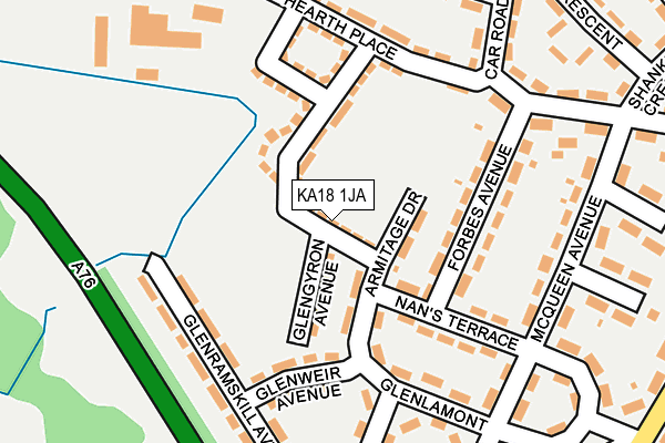 KA18 1JA map - OS OpenMap – Local (Ordnance Survey)