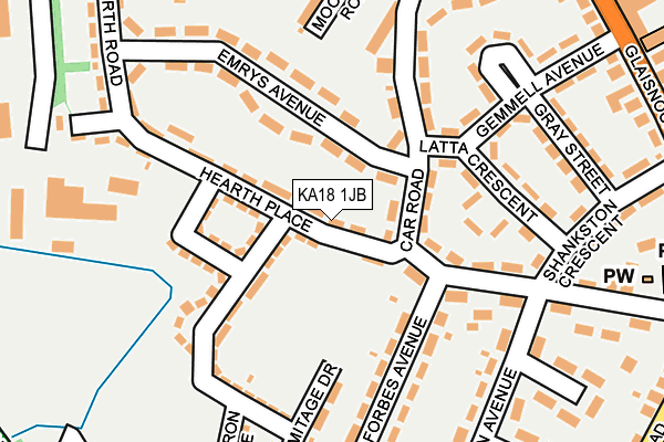KA18 1JB map - OS OpenMap – Local (Ordnance Survey)