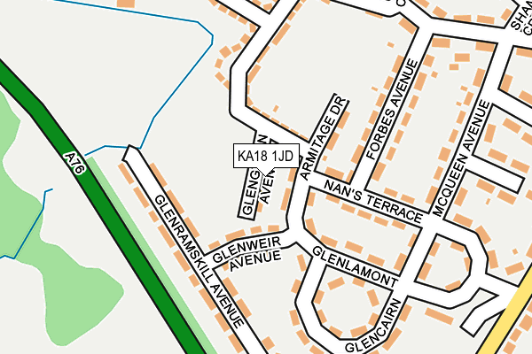 KA18 1JD map - OS OpenMap – Local (Ordnance Survey)