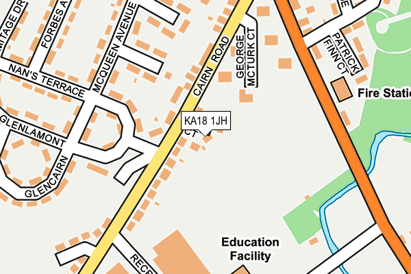 KA18 1JH map - OS OpenMap – Local (Ordnance Survey)