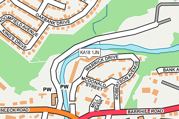 KA18 1JN map - OS OpenMap – Local (Ordnance Survey)
