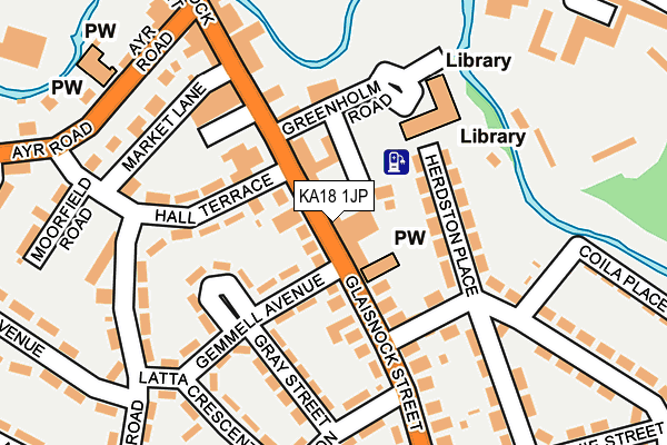 KA18 1JP map - OS OpenMap – Local (Ordnance Survey)