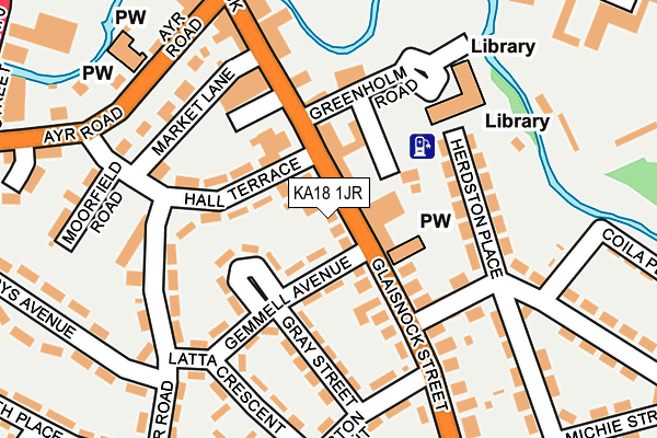 KA18 1JR map - OS OpenMap – Local (Ordnance Survey)