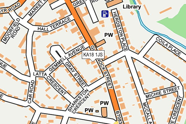 KA18 1JS map - OS OpenMap – Local (Ordnance Survey)