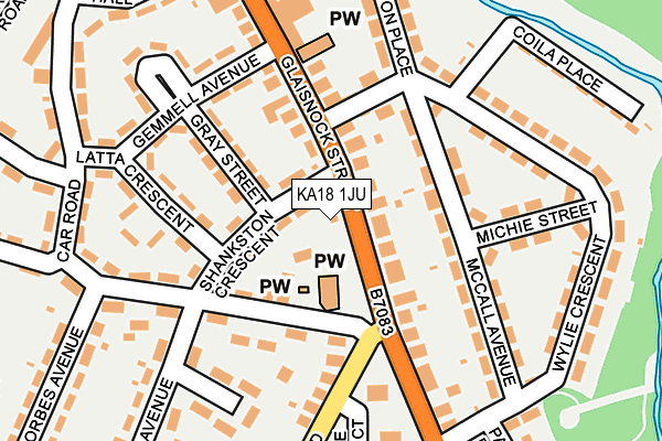 KA18 1JU map - OS OpenMap – Local (Ordnance Survey)