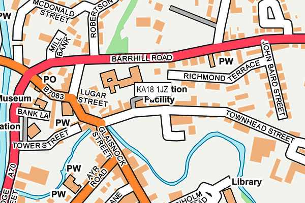 KA18 1JZ map - OS OpenMap – Local (Ordnance Survey)