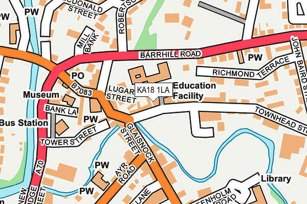 KA18 1LA map - OS OpenMap – Local (Ordnance Survey)