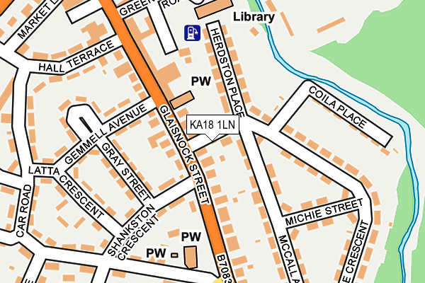 KA18 1LN map - OS OpenMap – Local (Ordnance Survey)