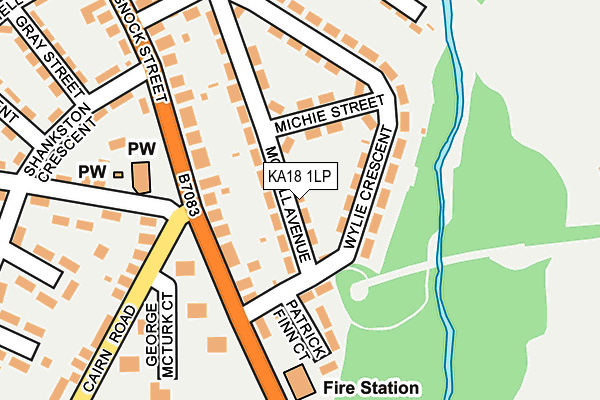 KA18 1LP map - OS OpenMap – Local (Ordnance Survey)