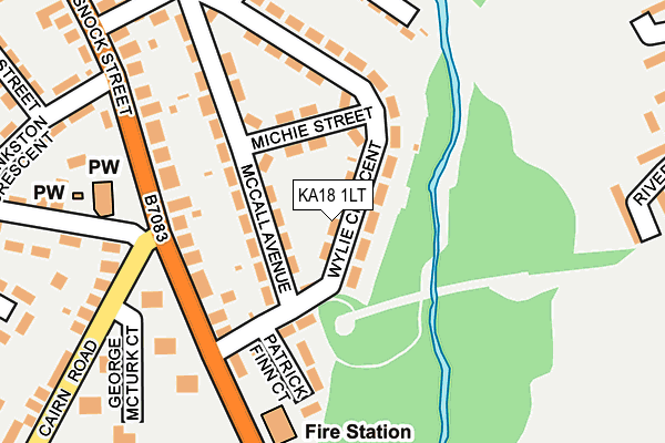 KA18 1LT map - OS OpenMap – Local (Ordnance Survey)