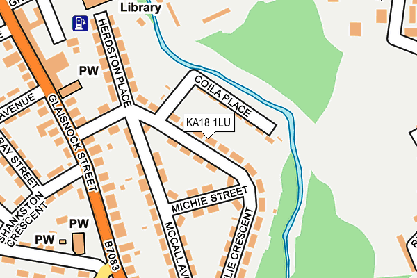 KA18 1LU map - OS OpenMap – Local (Ordnance Survey)