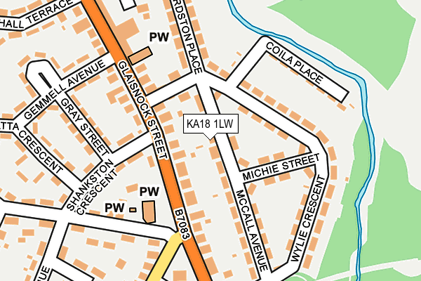 KA18 1LW map - OS OpenMap – Local (Ordnance Survey)
