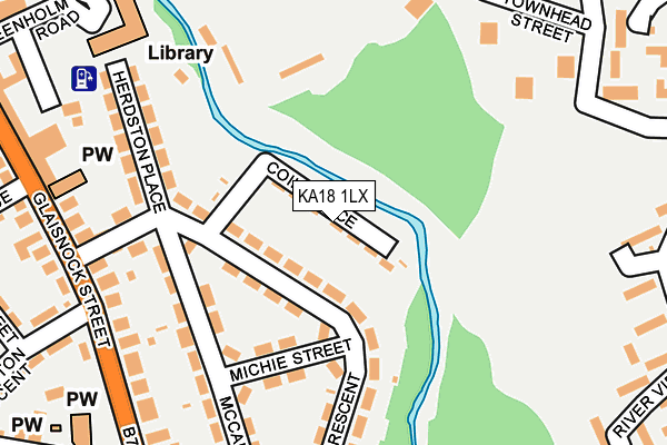 KA18 1LX map - OS OpenMap – Local (Ordnance Survey)