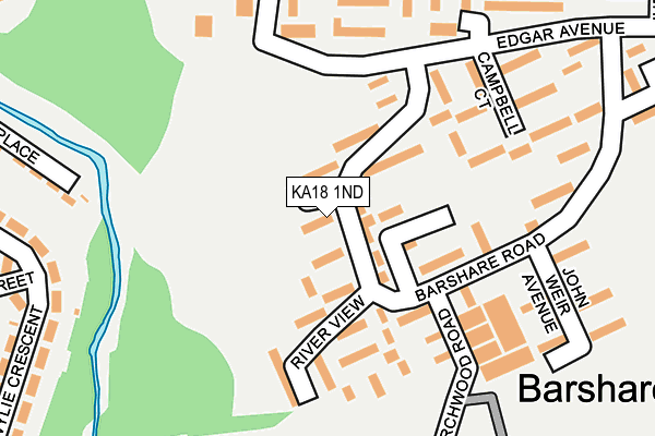 KA18 1ND map - OS OpenMap – Local (Ordnance Survey)