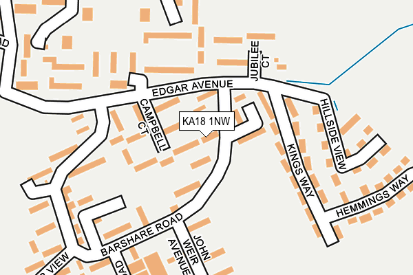 KA18 1NW map - OS OpenMap – Local (Ordnance Survey)