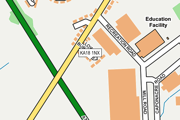 KA18 1NX map - OS OpenMap – Local (Ordnance Survey)