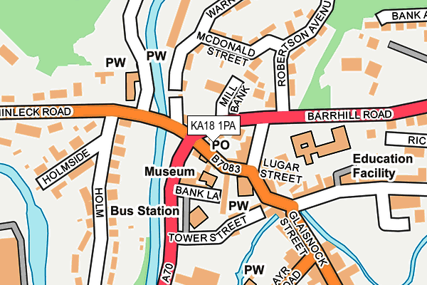 KA18 1PA map - OS OpenMap – Local (Ordnance Survey)