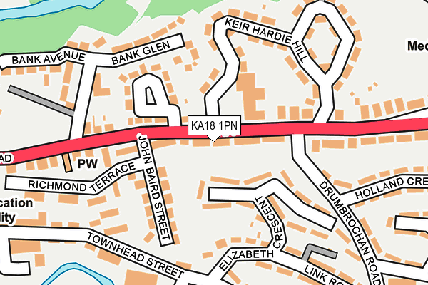 KA18 1PN map - OS OpenMap – Local (Ordnance Survey)