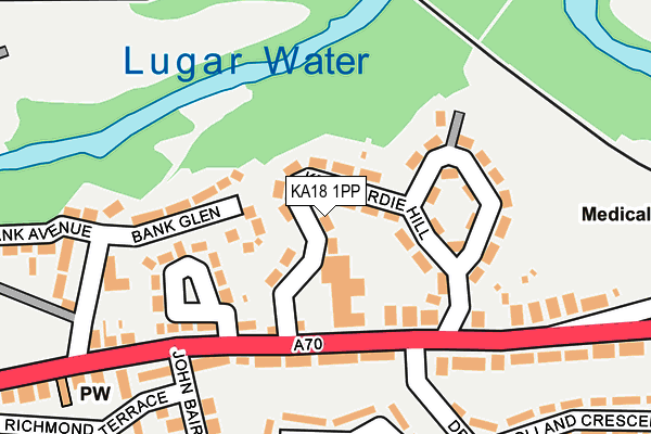 KA18 1PP map - OS OpenMap – Local (Ordnance Survey)