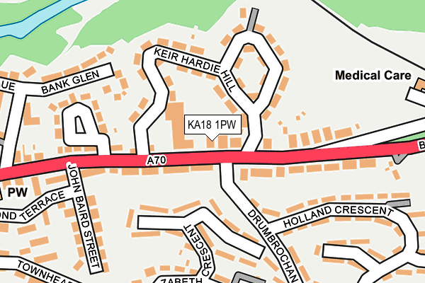 KA18 1PW map - OS OpenMap – Local (Ordnance Survey)