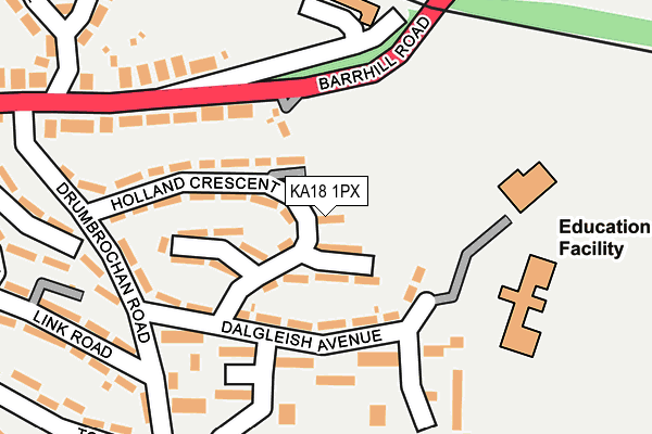 KA18 1PX map - OS OpenMap – Local (Ordnance Survey)