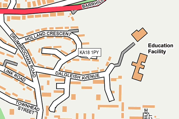 KA18 1PY map - OS OpenMap – Local (Ordnance Survey)