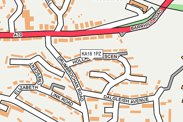 KA18 1PZ map - OS OpenMap – Local (Ordnance Survey)