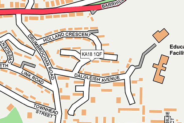 KA18 1QF map - OS OpenMap – Local (Ordnance Survey)