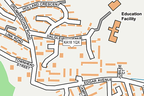 KA18 1QX map - OS OpenMap – Local (Ordnance Survey)