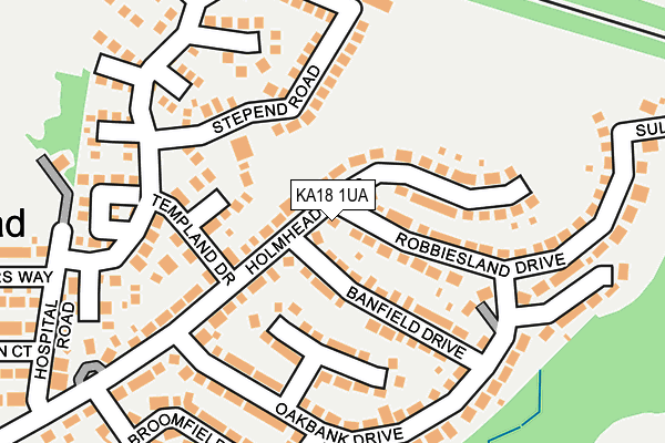 KA18 1UA map - OS OpenMap – Local (Ordnance Survey)