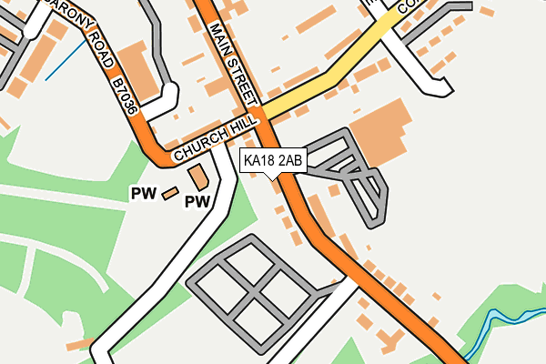 KA18 2AB map - OS OpenMap – Local (Ordnance Survey)