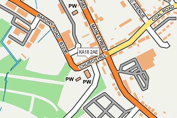 KA18 2AE map - OS OpenMap – Local (Ordnance Survey)