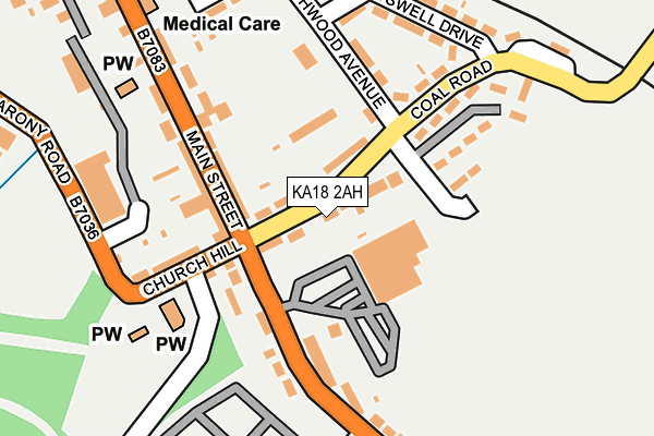 KA18 2AH map - OS OpenMap – Local (Ordnance Survey)
