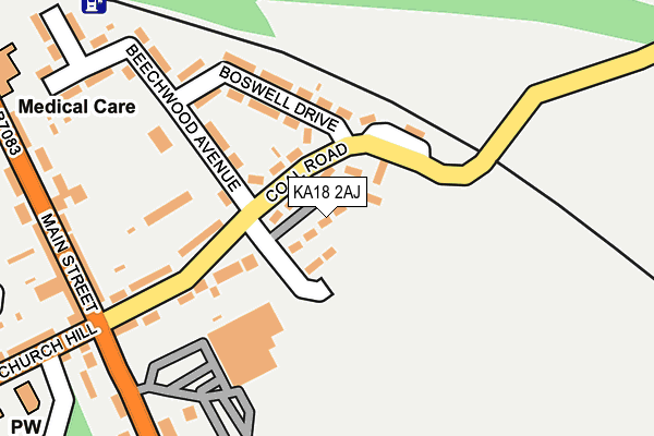 KA18 2AJ map - OS OpenMap – Local (Ordnance Survey)