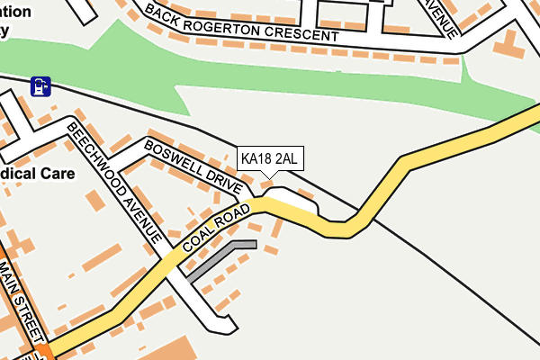 KA18 2AL map - OS OpenMap – Local (Ordnance Survey)