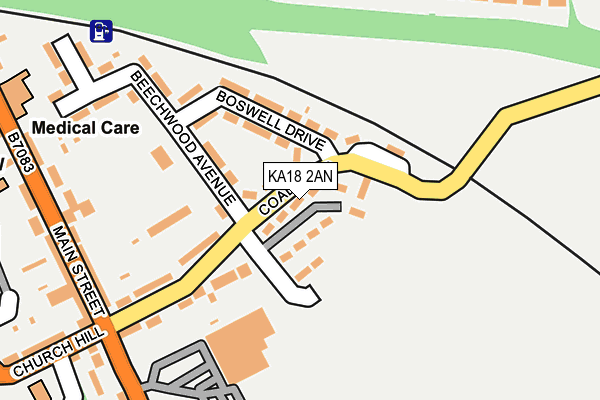 KA18 2AN map - OS OpenMap – Local (Ordnance Survey)