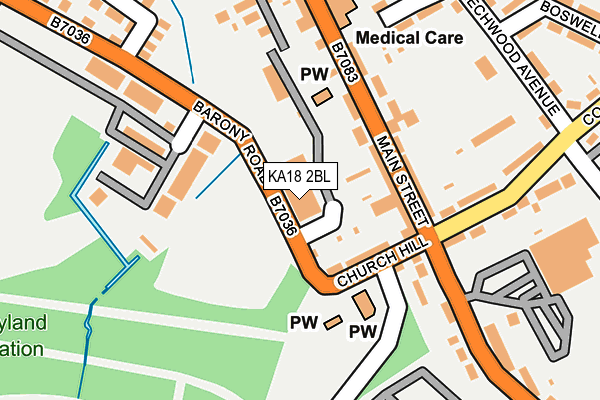 KA18 2BL map - OS OpenMap – Local (Ordnance Survey)
