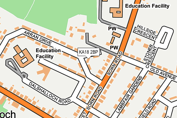 KA18 2BP map - OS OpenMap – Local (Ordnance Survey)