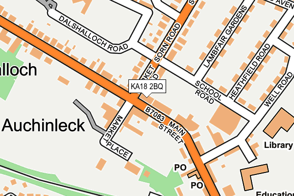 KA18 2BQ map - OS OpenMap – Local (Ordnance Survey)