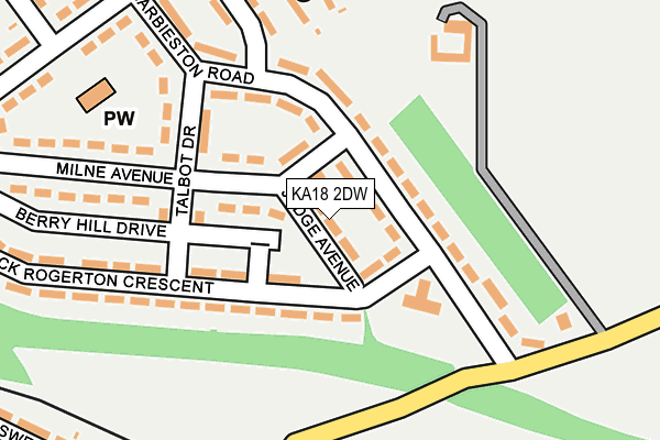 KA18 2DW map - OS OpenMap – Local (Ordnance Survey)