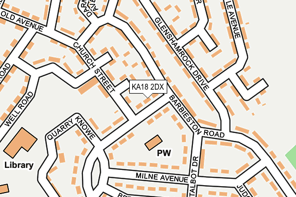 KA18 2DX map - OS OpenMap – Local (Ordnance Survey)