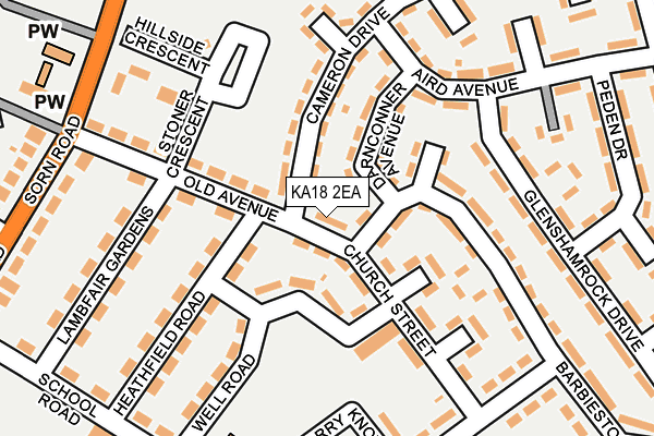 KA18 2EA map - OS OpenMap – Local (Ordnance Survey)
