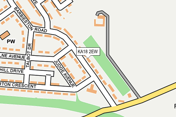 KA18 2EW map - OS OpenMap – Local (Ordnance Survey)